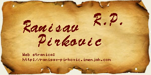 Ranisav Pirković vizit kartica